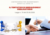 Mediazione obbligatoria per controversie su obbligazioni contrattuali dipendenti dalle misure anti covid19